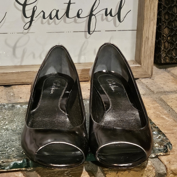 Cole Haan Air Elly OT Ballet Wedge Flats Silver Metallic Sz 7.6 #D24279 - Picture 2 of 11